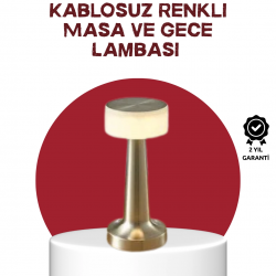 Mey İthalat® Şarj Edilebilir LED Masa Lambası – USB Girişli, Metal Yapı