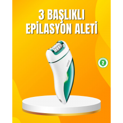 Mey İthalat® Şarjlı 3’ü 1 Arada VGR Epilatör LED Işıklı Suya Dayanıklı Hassas Bölge Epilasyon Makinesi