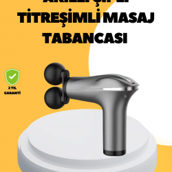 Mey İthalat® Şarjlı 4 Başlıklı Titreşimli Masaj Aleti Derin Kas Masajı Sporcu Destekli