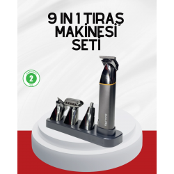 Mey İthalat® Şarjlı 9’u 1 Arada Çok Amaçlı Erkek Bakım Seti Yıkanabilir Başlıklar