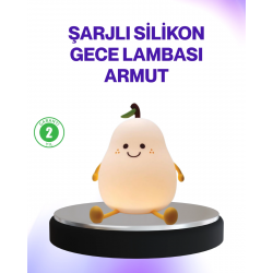 Mey İthalat® Şarjlı Armut Masa Lambası Renk Değiştiren LED Gece Işığı