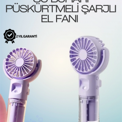 Mey İthalat® Şarjlı Buğu Fanı – Nemlendirici Sis Fonksiyonlu, Tip-C Girişli, Taşınabilir Masa Fanı