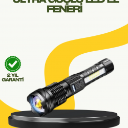 Mey İthalat® Şarjlı El Feneri Yüksek Işık Gücü Uzun Menzil