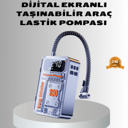 Mey İthalat® Şarjlı Kablosuz Hava Pompası – 150 PSI Basınç, LED Ekran ve 6000mAh Batarya