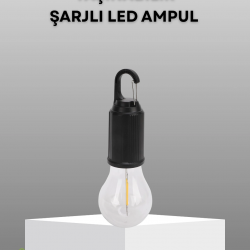 Mey İthalat® Şarjlı Kancalı LED Lamba – Kamp, Balkon ve Acil Durum Işığı
