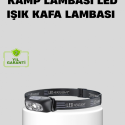 Mey İthalat® Şarjlı LED Kafa Feneri | 4 Modlu Akıllı Sensörlü Far | Su Geçirmez IPX5 Kamp ve Balıkçı Lambası