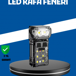 Mey İthalat® Şarjlı LED Kafa Lambası Manyetik Klipsli El Sensörlü Çok Fonksiyonlu