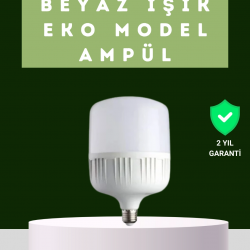 Mey İthalat® Şarjlı LED Torch Ampul 30 Watt Beyaz Işık Enerji Tasarruflu