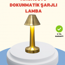 Mey İthalat® Şarjlı Masa Lambası 3 Işık Modu Kademesiz Karartma Metal Gövde