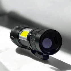 Mey İthalat® Şarjlı Metal Zoomlu El Feneri Işıldak Led Işık Taşınabilir El Lambası