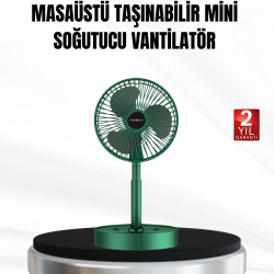 Mey İthalat® Şarjlı Mini Fan Katlanabilir 3 Hız Ayarlı Taşınabilir Tasarımlı