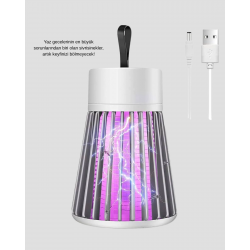 Mey İthalat® Şarjlı Mor Işıklı Sivrisinek Öldürücü Lamba – Sessiz ve Kimyasal İçermez