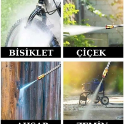 Mey İthalat® Şarjlı Oto Yıkama, Bahçe Sulama Tabancası Makinesi Yüksek Basınçlı