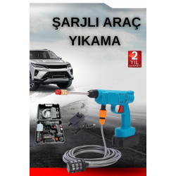 Mey İthalat® Şarjlı Oto Yıkama, Bahçe Sulama Tabancası Makinesi Yüksek Basınçlı