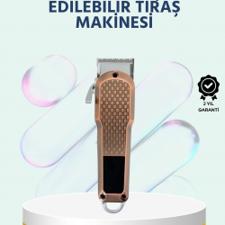 Mey İthalat® Şarjlı Saç Kesme Makinesi – Type-C Girişli, LCD Ekranlı ve Sessiz Motor