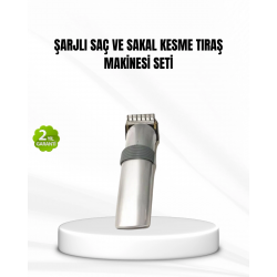 Mey İthalat® Şarjlı Saç ve Sakal Kesme Makinesi – Paslanmaz Çelik Bıçak, Ayarlanabilir Başlık