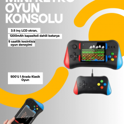 Mey İthalat® Şarjlı Taşınabilir Oyun Konsolu – X7M Retro Game Box