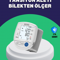 Mey İthalat® Şarjlı ve Pilli Bilek Tansiyon Ölçer Dijital Ekran Hafıza Kayıtlı