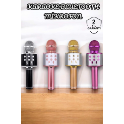 Mey İthalat® Şarjlı ve Uzun Pil Ömürlü Karaoke Mikrofon USB Bellek Destekli, Profesyonel Ses