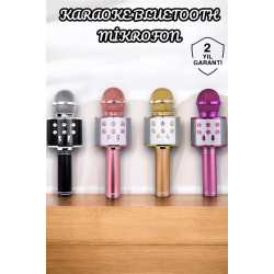 Mey İthalat® Şarjlı ve Uzun Pil Ömürlü Karaoke Mikrofon USB Bellek Destekli, Profesyonel Ses