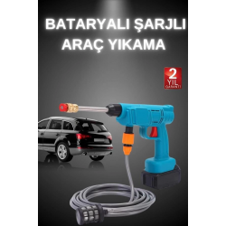 Mey İthalat® Şarjlı Ve Yüksek Basınçlı Oto Yıkama Makinesi Ve Sulama Tabancası Bahçe Yıkama Makinesi
