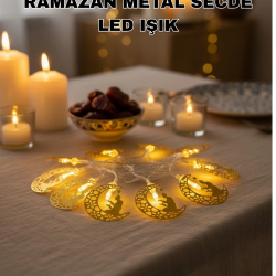 Mey İthalat® Secde Eden Adam Figürlü Ay Tasarımlı Ramazan LED Işık