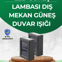 Mey İthalat® Şeffaf Abajurlu Duvar Tipi Solar Işık