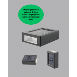 Mey İthalat® Şeffaf Abajurlu Duvar Tipi Solar Işık