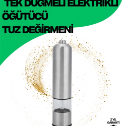 Mey İthalat® Şeffaf Hazneli Elektrikli Tuz Karabiber Öğütücü Pilli Taşınabilir Mutfak Aleti