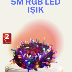 Mey İthalat® Şeffaf Kablolu 50 Ampullü 5 Metre LED Işık Dekoratif Aydınlatma