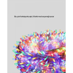 Mey İthalat® Şeffaf Kablolu 50 Ampullü 5 Metre LED Işık Dekoratif Aydınlatma