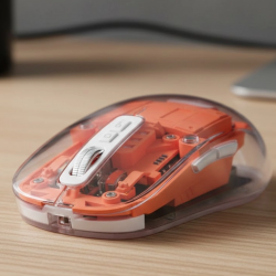 Mey İthalat® Şeffaf Kablosuz Mouse Bluetooth Bağlantılı Sessiz Tıklama