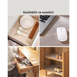 Mey İthalat® Şeffaf mutfak raflığı ve çekmece kaplaması kaydırmaz pvc