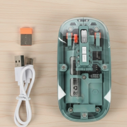 Mey İthalat® Şeffaf Tasarımlı Bluetooth Kablosuz Mouse Pilli Kullanım