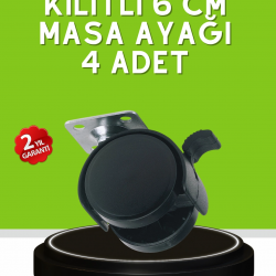 Mey İthalat® Sehpa ve Restoran Arabası İçin Kilitli Ayak 4’lü