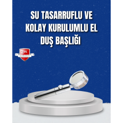 Mey İthalat® Şelale Sisi ve Masaj Özellikli Banyo Duş Başlığı