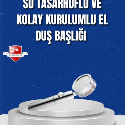 Mey İthalat® Şelale Sisi ve Masaj Özellikli Banyo Duş Başlığı