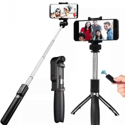 Mey İthalat® Selfie Çubuğu Tripod Bluetooth Kumandalı Selfie Çubuğu Telefon Tutucu