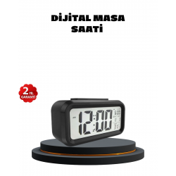 Mey İthalat® Sensörlü Dijital Masa Saati Alarm ve Sıcaklık Göstergeli