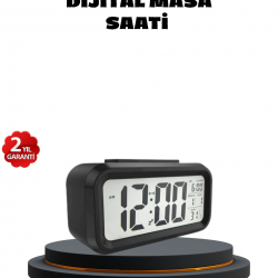 Mey İthalat® Sensörlü Dijital Masa Saati Alarm ve Sıcaklık Göstergeli