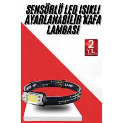 Mey İthalat® Sensörlü Kamp Lambası Ayarlanabilir Kafa Lambası Kafa Bantlı