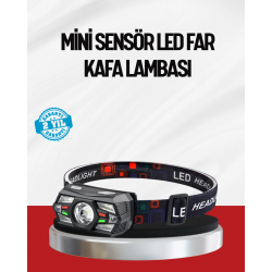 Mey İthalat® Sensörlü LED Kafa Lambası Kırmızı Beyaz Işık Ayarlanabilir