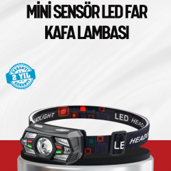 Mey İthalat® Sensörlü LED Kafa Lambası Kırmızı Beyaz Işık Ayarlanabilir