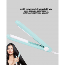 Mey İthalat® Seramik Kaplamalı, Saç Hasarını Azaltan Kısa Saçlara Uygun Bukle Maşası