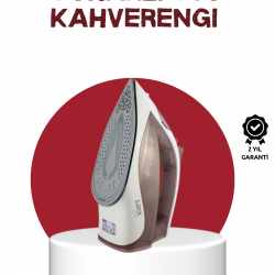 Mey İthalat® Seramik Tabanlı Buharlı Ütü 2200W Dikey Ütüleme 300ml Kahverengi