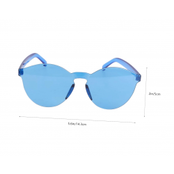 Mey İthalat® Sert Mika Oval Şekilli Çerçevesiz Mavi Gözlük Retro Parti 5x14 cm