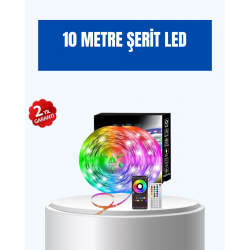 Mey İthalat® Sese Duyarlı 10M Smart Şerit Led IOS Android Kontrollü RGB Işık