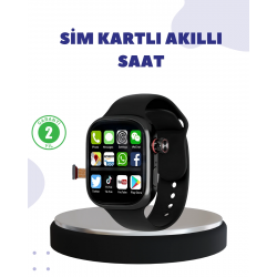 Mey İthalat® Sesli Arama Özellikli SIM Kartlı Siyah Akıllı Saat
