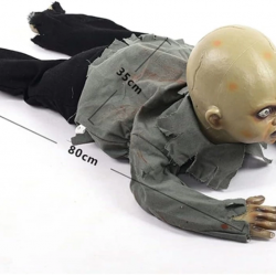 Mey İthalat® Sesli Işıklı ve Sensörlü Yerde Emekleyen Hareketli Bebek Hayalet Zombi Dekor 30x85 cm