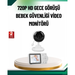 Mey İthalat® Sesli ve Görüntülü Bebek Kamerası Sıcaklık Takipli